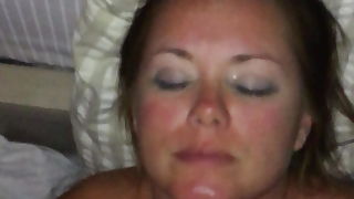 Amy fisting, sucking and giving birth to astroglide bottle